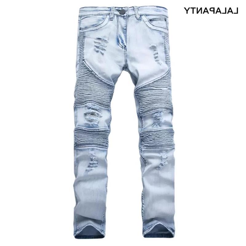 Pants LALAPANTY Clothing Jeans slp Blue/Black Destroyed Mens Slim Denim Straight Biker Skinny jean Men Ripped jeans Pants Tlimc
Pants LALAPANTY Clothing Jeans slp Blue/Black Destroyed Mens Slim Denim Straight Biker Skinny jean Men Ripped jeans Pants Tlimc