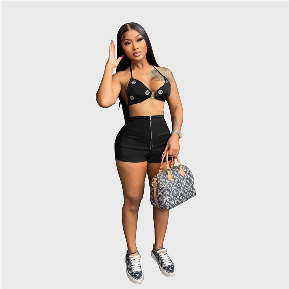 NEW Designer Summer Outfits Women Tracksuits Two Piece Sets Sexy Sleeveless Tank Crop Top and Shorts Sports suits Casual sportswear Bulk Clothing 9450