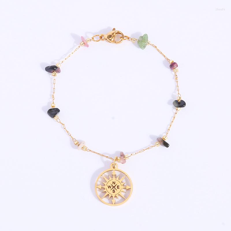 Charm Bracelets Compass Bracelet Stainless Steel For Women Metal Stone Chain Femme Pulseras Mujer
Charm Bracelets Compass Bracelet Stainless Steel For Women Metal Stone Chain Femme Pulseras Mujer
