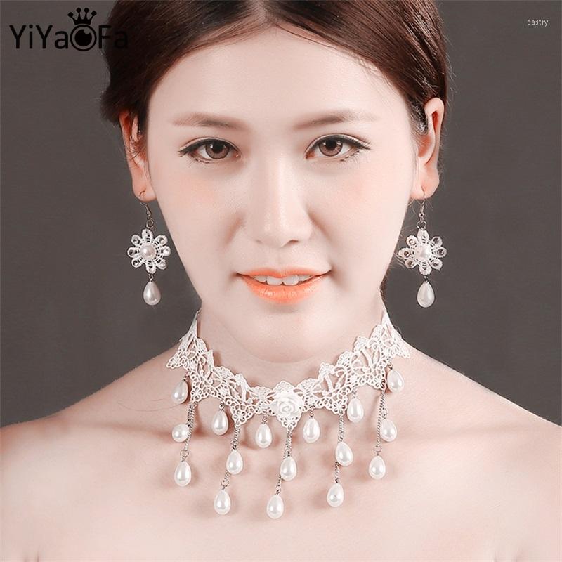 Necklace Earrings Set YiYaoFa Handmade Wedding Jewelry For Women White Lace & Pendant / Earring Accessories Party T021, Picture shown 
Necklace Earrings Set YiYaoFa Handmade Wedding Jewelry For Women White Lace & Pendant / Earring Accessories Party T021, Picture shown