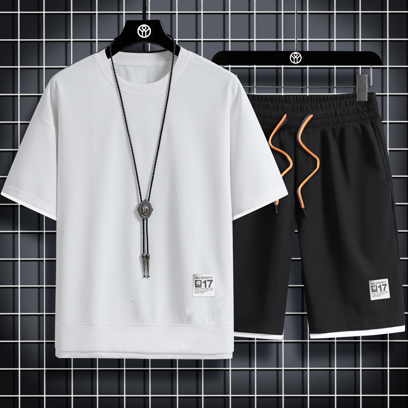 Men's T-Shirts Summer Men's Set Waffle T-Shirt Shorts Tracksuit Mens Streetwear Short Sleeve 2 Pieces Set Casual Men Sports Suit Clothing 230313, Ntz75greenwhite
Men's T-Shirts Summer Men's Set Waffle T-Shirt Shorts Tracksuit Mens Streetwear Short Sleeve 2 Pieces Set Casual Men Sports Suit Clothing 230313, Ntz75greenwhite