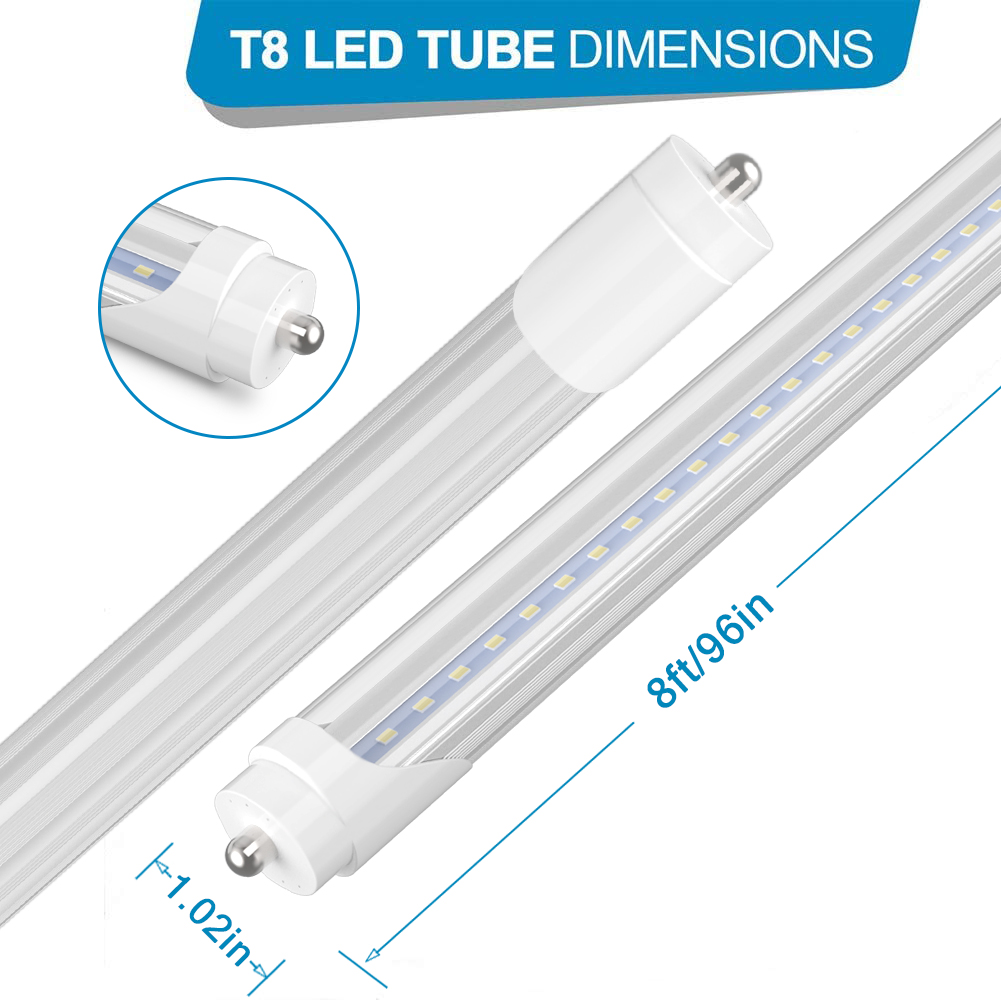 LED Tubes 8 feet led 8ft single pin t8 FA8 LEDS Lights 45W 4800Lm Fluorescent Tube Lamps 85-265V - Stock In US CNSUNWAY Lighting Garage Shop Ceiling D