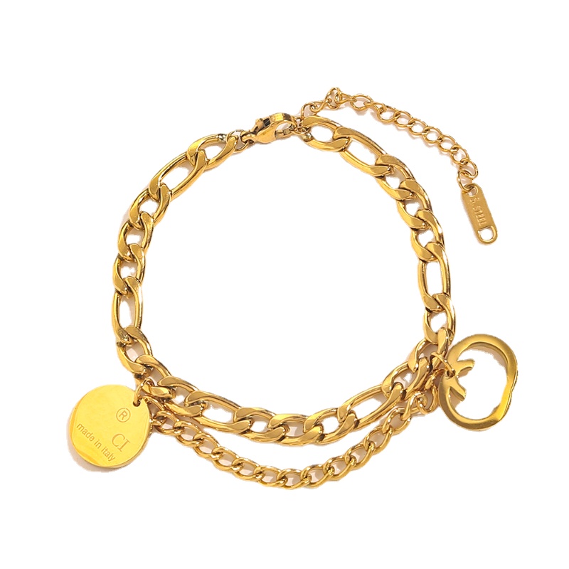 Bracelets Bangle Fashionable Women 18K Gold Plated Bracelet Wristband Cuff Chain Stainless steel Lovers Gift Wedding Jewelry Link Chain
Bracelets Bangle Fashionable Women 18K Gold Plated Bracelet Wristband Cuff Chain Stainless steel Lovers Gift Wedding Jewelry Link Chain