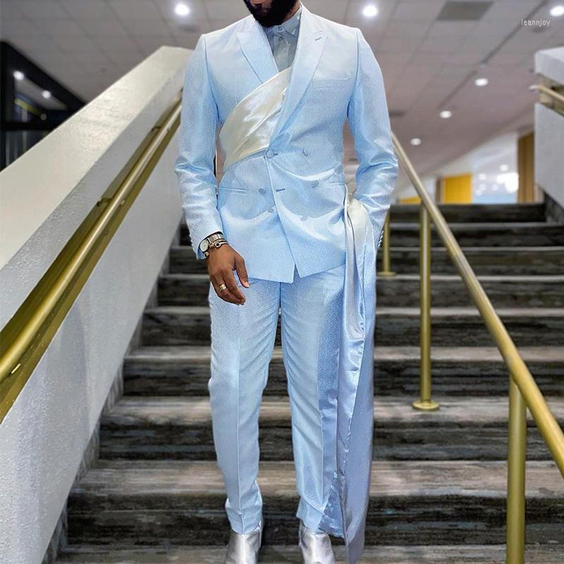 Men's Suits Light Sky Blue Satin Men 2 Piece Peaked Laple Double Breasted Blazer Sets Stage Party Suit For Male Abito Uomo Jacket Pant, Beige
Men's Suits Light Sky Blue Satin Men 2 Piece Peaked Laple Double Breasted Blazer Sets Stage Party Suit For Male Abito Uomo Jacket Pant, Beige