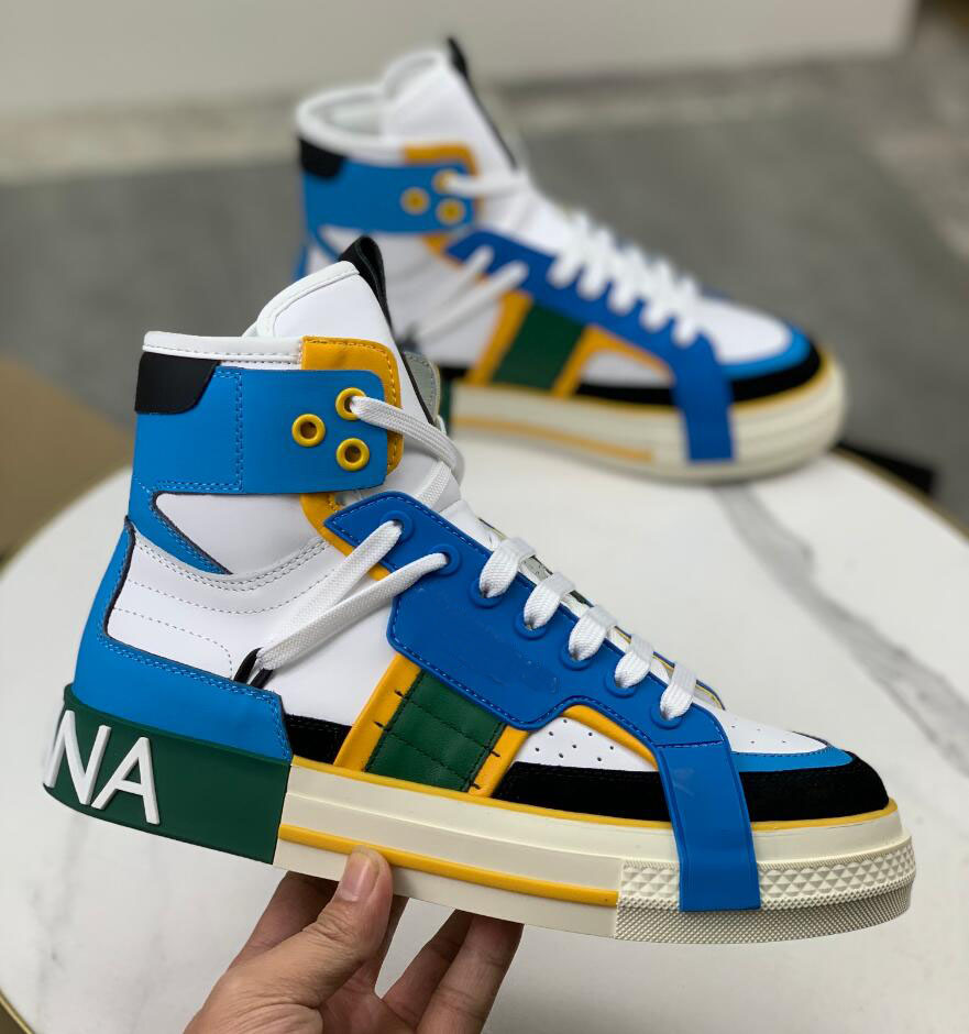 High-Top Custom 2.zero Sneakers Shoes With Contrasting Details Calfskin Mixed-material Leather Men Rubber Sole Men Luxury Brand Skateboard Walking EU38-46
High-Top Custom 2.zero Sneakers Shoes With Contrasting Details Calfskin Mixed-material Leather Men Rubber Sole Men Luxury Brand Skateboard Walking EU38-46