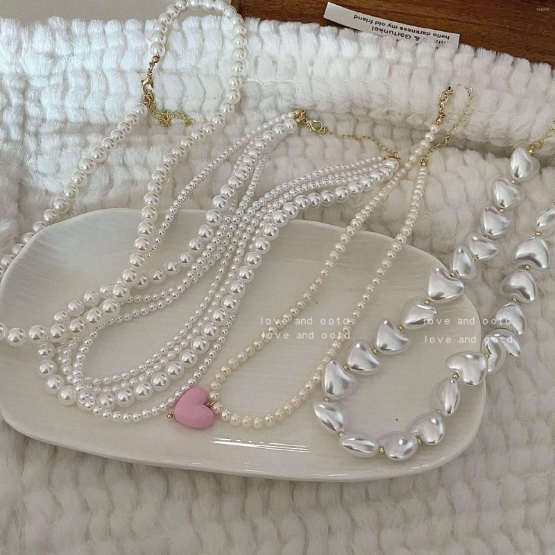 Chains French Retro Classic Large Irregular Baroque Pearl Necklace Multilayer Trend Pink Green Heart Pendant For Women Jewelry
Chains French Retro Classic Large Irregular Baroque Pearl Necklace Multilayer Trend Pink Green Heart Pendant For Women Jewelry