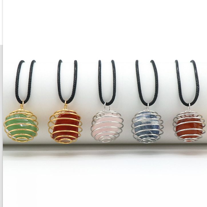 Natural Crystal Stone Net Pendant Copper Wire Wound Spring Irregular Amethyst Rose Quartz Charms Jewelry Making Necklace N001
Natural Crystal Stone Net Pendant Copper Wire Wound Spring Irregular Amethyst Rose Quartz Charms Jewelry Making Necklace N001