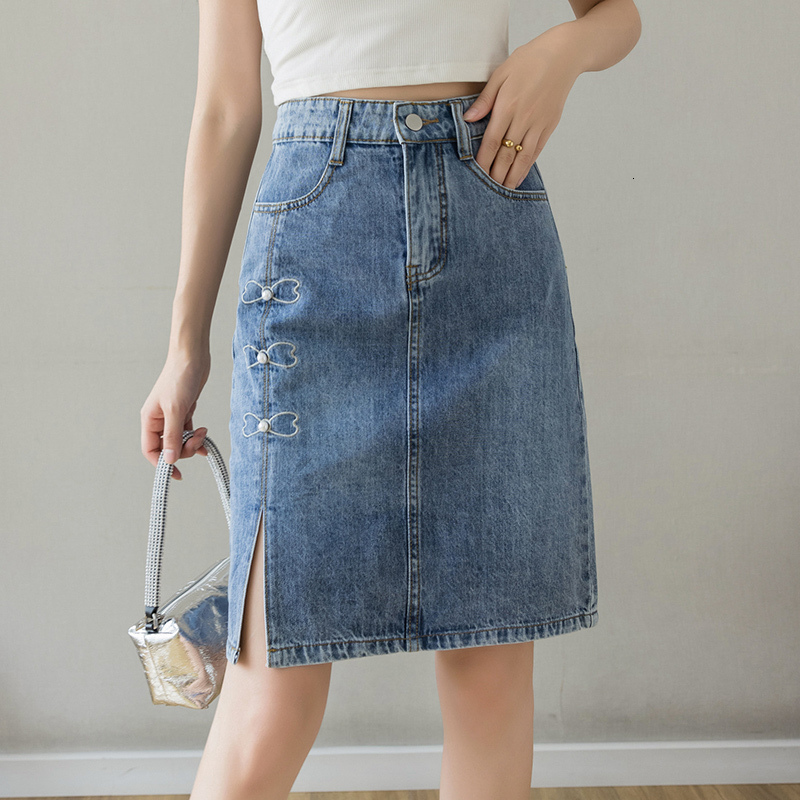 Skirts Denim Split Knee Length Skirt Women High Waist Embroidery Y2k Blue Kawaii Harajuku Vintage Sweet Thin Bodycon Pencil Jeans Skirt 230313, Beige
Skirts Denim Split Knee Length Skirt Women High Waist Embroidery Y2k Blue Kawaii Harajuku Vintage Sweet Thin Bodycon Pencil Jeans Skirt 230313, Beige