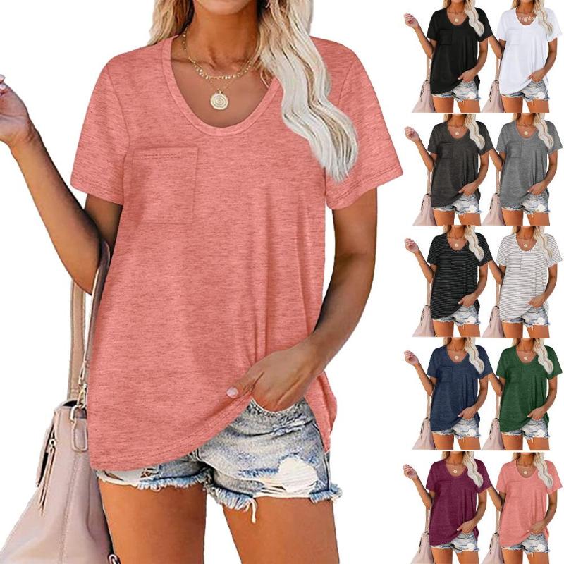 Women' T Shirts Summer Fashion Women Ladies Loose Casual Solid Color O Neck Short Sleeve Pockets Tee Tops, Gray
Women' T Shirts Summer Fashion Women Ladies Loose Casual Solid Color O Neck Short Sleeve Pockets Tee Tops, Gray