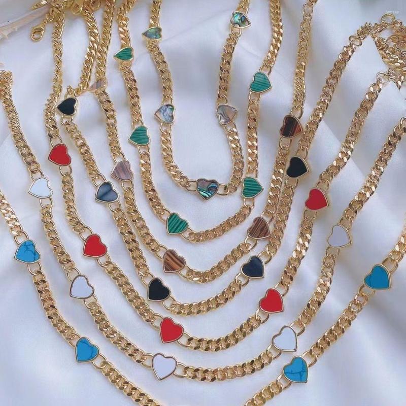 Chains 3Pcs Luxury 18k Gold Plated Chain Necklace Colorful Shell Stone Heart For Women Party Gifts Fine Jewelry
Chains 3Pcs Luxury 18k Gold Plated Chain Necklace Colorful Shell Stone Heart For Women Party Gifts Fine Jewelry