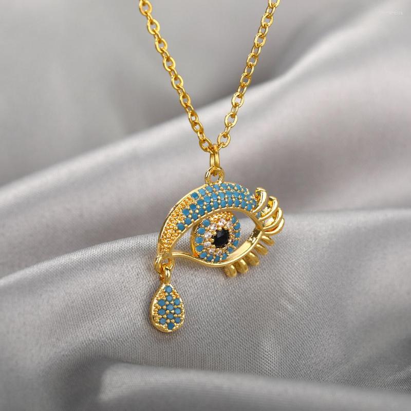 Chains Blue Cubic Zirconic Eye Evil Pendant Necklace For Women Vintage Sliver Color Stainless Steel Trendy 2023 Jewelry
Chains Blue Cubic Zirconic Eye Evil Pendant Necklace For Women Vintage Sliver Color Stainless Steel Trendy 2023 Jewelry