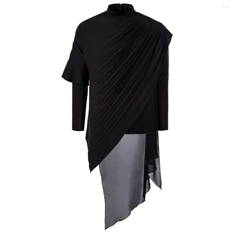 Men' T Shirts Latest Trend Personality Hop Punk Men Long Sleeve Two-piece Set Casual Extend The Irregular Hem Stage Singer T-shirts, Black
Men' T Shirts Latest Trend Personality Hop Punk Men Long Sleeve Two-piece Set Casual Extend The Irregular Hem Stage Singer T-shirts, Black