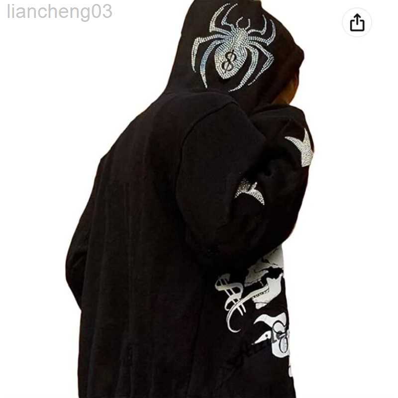 Men' Hoodies Sweatshirts Men Street Harajuku Y2k Trend Zip Hoodie Fashion Skull Rhinestone Spider Print Long Sleeve Loose Casual Sports Sweater Hoodies W0313, 643
Men' Hoodies Sweatshirts Men Street Harajuku Y2k Trend Zip Hoodie Fashion Skull Rhinestone Spider Print Long Sleeve Loose Casual Sports Sweater Hoodies W0313, 643