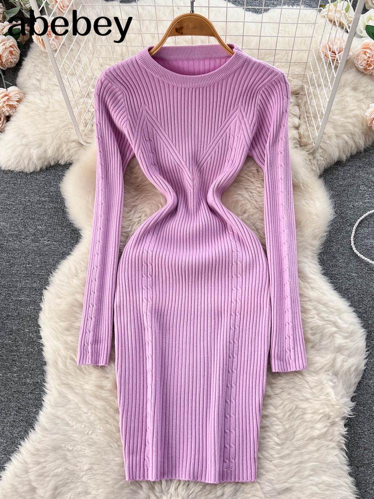Casual Dresses Purple O Neck Knitted Dress Women Long Sleeves Elastic Waist Sheath 2023 Autumn Ladies Sexy Party Warm, Black
Casual Dresses Purple O Neck Knitted Dress Women Long Sleeves Elastic Waist Sheath 2023 Autumn Ladies Sexy Party Warm, Black