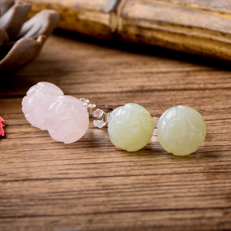 Dangle Earrings Hetian Jade Lotus Mosaic S925 Pure Silver Small Cute Powder Crystal Jewelry Factory Contracted
Dangle Earrings Hetian Jade Lotus Mosaic S925 Pure Silver Small Cute Powder Crystal Jewelry Factory Contracted