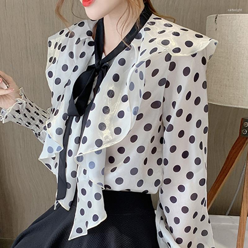 Women' Blouses Blusas Mujer De Moda 2023 Blouse Women Ruffles V-neck Dot Chiffon Shirt Tops Long Sleeve Shirts D486
Women' Blouses Blusas Mujer De Moda 2023 Blouse Women Ruffles V-neck Dot Chiffon Shirt Tops Long Sleeve Shirts D486