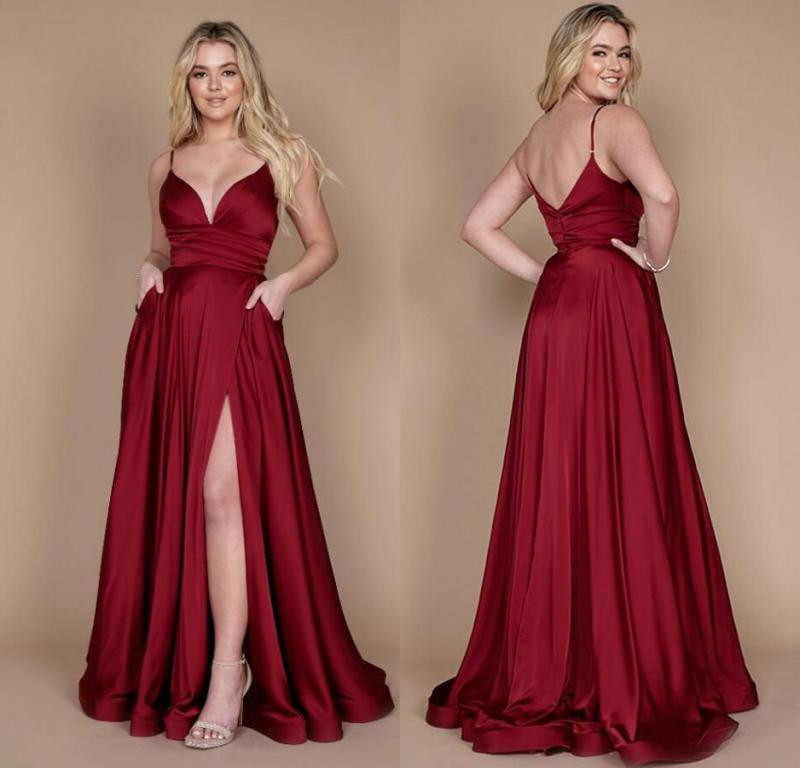 Burgundy Bridesmaid Dresses 2023 New Sexy Spaghetti Straps Split Evening Gowns With Pocket Prom Dress Plus Size Long BC15375
Burgundy Bridesmaid Dresses 2023 New Sexy Spaghetti Straps Split Evening Gowns With Pocket Prom Dress Plus Size Long BC15375