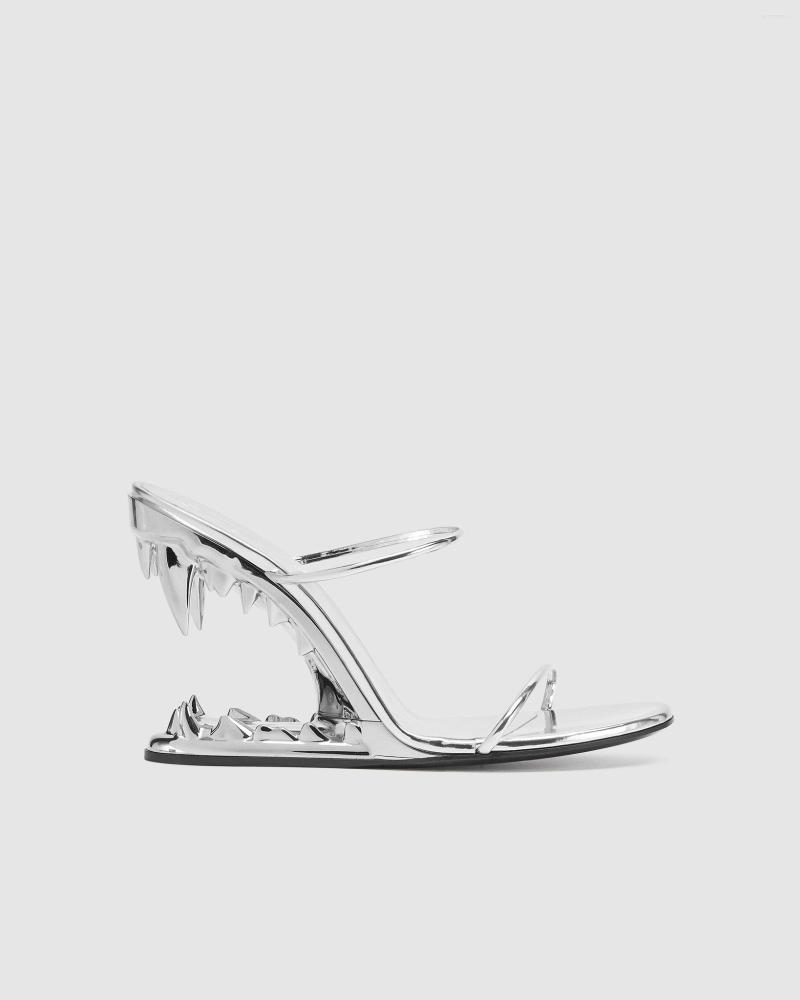 Sandals Leather Venom Metal Special-shaped High-heeled 2023 Women's Brand Double Thin Strap Open Toe Round Slippers, Sliver
Sandals Leather Venom Metal Special-shaped High-heeled 2023 Women's Brand Double Thin Strap Open Toe Round Slippers, Sliver