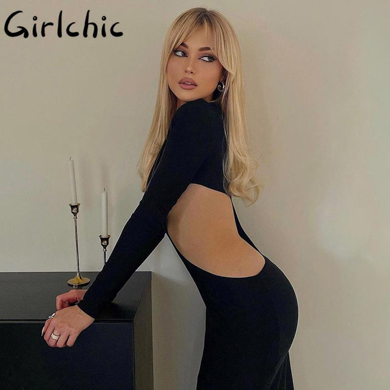 Casual Dresses Girlchic Midi Dress Side Hollow Out Sexy Temperament Midriff Outfits Solid Slim Long Sleeve Stretchy Chic Street, Black
Casual Dresses Girlchic Midi Dress Side Hollow Out Sexy Temperament Midriff Outfits Solid Slim Long Sleeve Stretchy Chic Street, Black