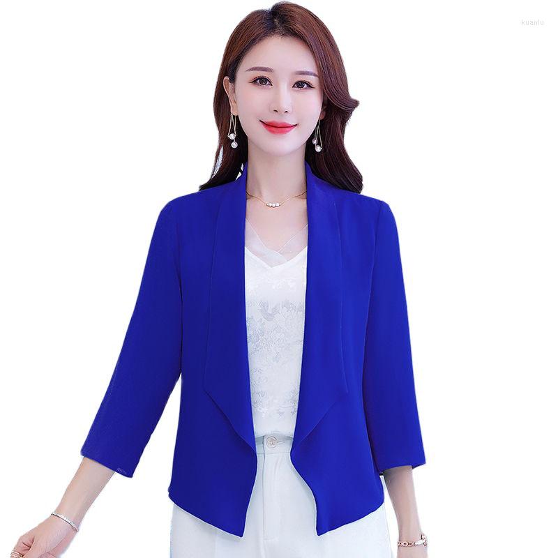 Women's Suits Summer Chiffon Thin Small Suit Jacket Women Short Korean Slim Casual All-match Nine-sleeve Blazers Female Outerwear, White
Women's Suits Summer Chiffon Thin Small Suit Jacket Women Short Korean Slim Casual All-match Nine-sleeve Blazers Female Outerwear, White