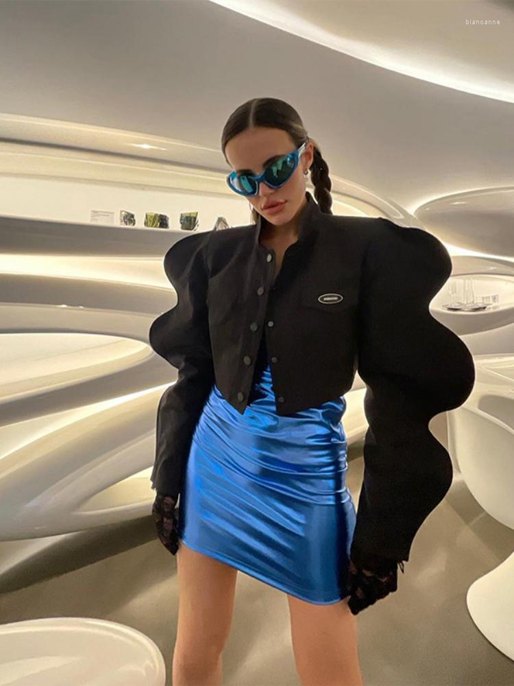 Women' Jackets Sunny Black Creative Lantern Sleeve Bomber Jacket Winter Aesthetic Clothes Women Single Breasted Stand Collar Short Coat
Women' Jackets Sunny Black Creative Lantern Sleeve Bomber Jacket Winter Aesthetic Clothes Women Single Breasted Stand Collar Short Coat