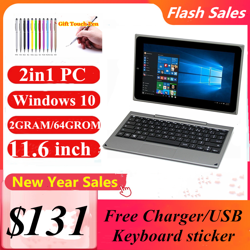 2IN1 PC 11.6 INCH 2GB DDR 64G ROM Windows 10 Tablet PC with Keyboard EW11 Dual Camera Quad Core 1366 x 768 IPS WIFI, Black
2IN1 PC 11.6 INCH 2GB DDR 64G ROM Windows 10 Tablet PC with Keyboard EW11 Dual Camera Quad Core 1366 x 768 IPS WIFI, Black