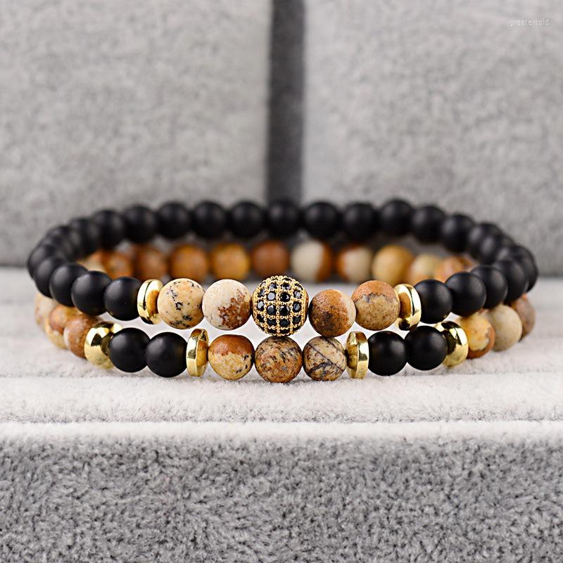 Strand 6mm Natural Stone Beads Bracelet Mens Bracelets Gold Color Ball Couple Distance Lave Armbandjes
Strand 6mm Natural Stone Beads Bracelet Mens Bracelets Gold Color Ball Couple Distance Lave Armbandjes