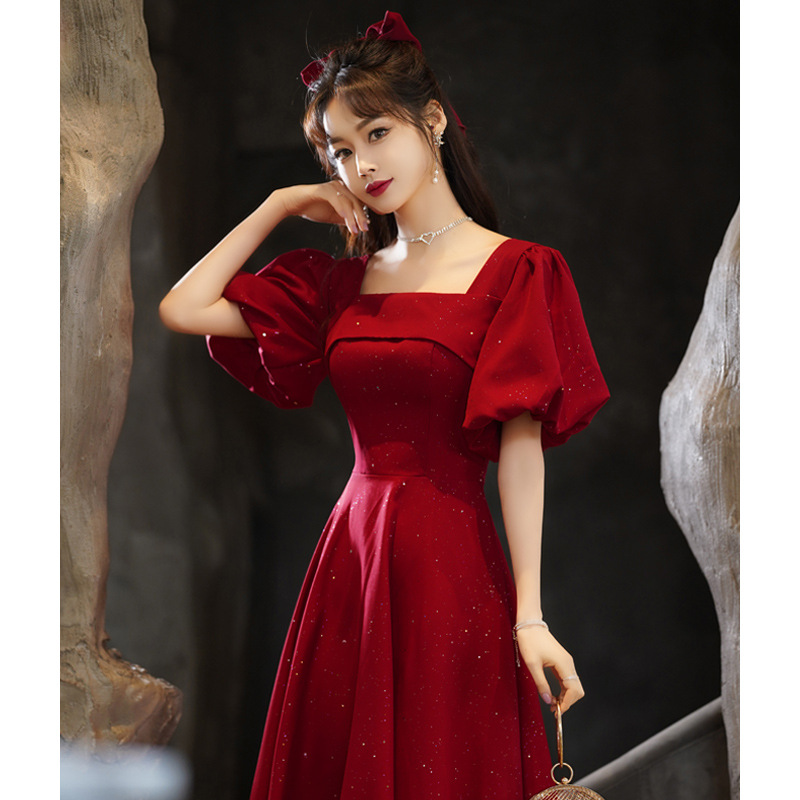 Cocktail Dresses Puff Sleeve A-Line Party Gowns Square Collar Glitter Medium Homecoming Robe Women Prom Vestidos, Red
Cocktail Dresses Puff Sleeve A-Line Party Gowns Square Collar Glitter Medium Homecoming Robe Women Prom Vestidos, Red