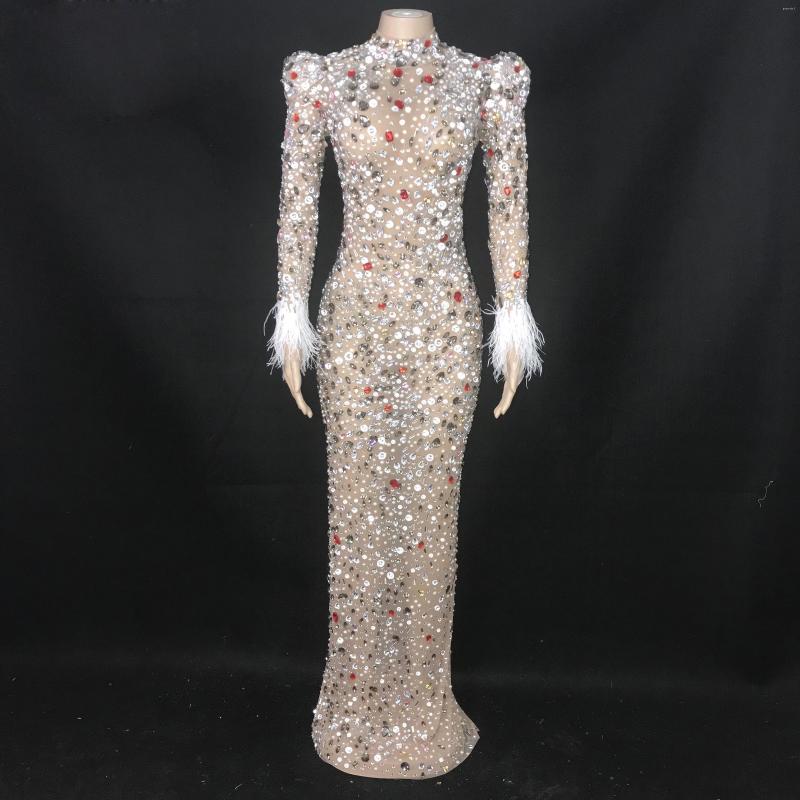 Stage Wear Rhinestone Transparent Dress Birthday Feather Sleeves Prom Dance Evening Costume Sparkly Crystal, Short
Stage Wear Rhinestone Transparent Dress Birthday Feather Sleeves Prom Dance Evening Costume Sparkly Crystal, Short