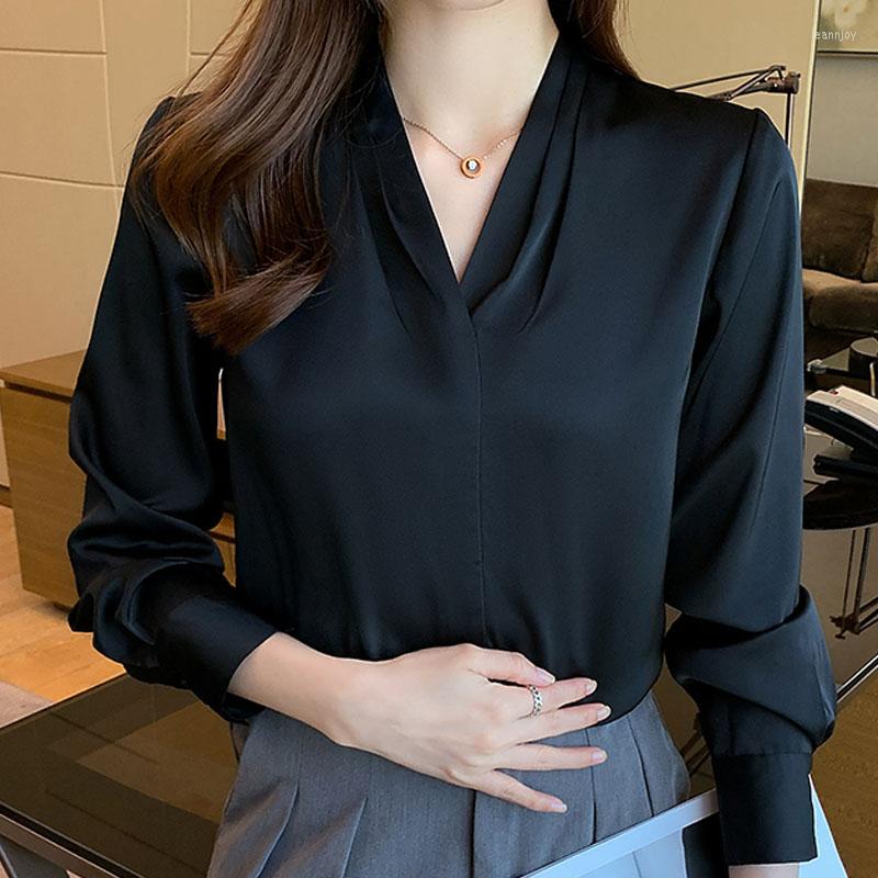 

Women' Blouses V-Neck Long Sleeve Fashion Women' Clothing 2023 Tops And Blusas Femininas Elegantes White Chiffon Spliced Shirts 1968, Black