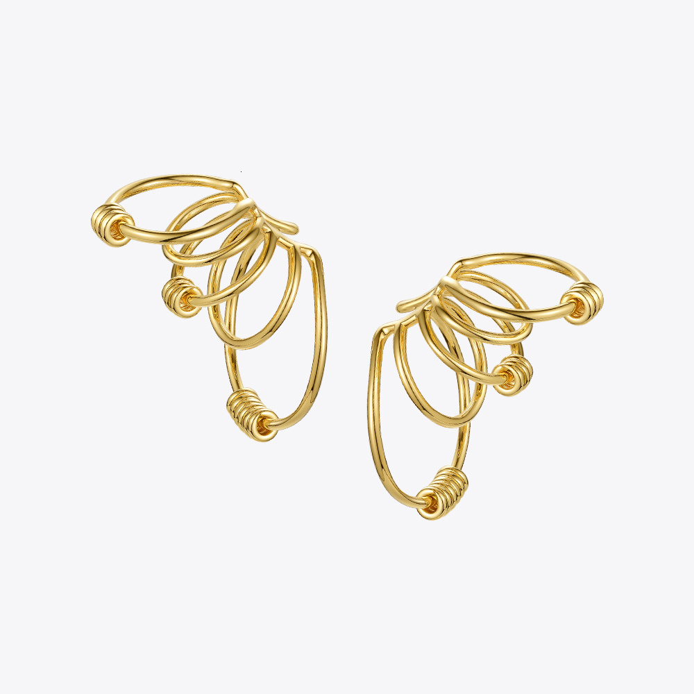 Ear Cuff ENFASHION Multilayer Circle Ear Cuff Clip On Earrings For Women Gold Color Rock Earings Without Piercing Fashion Jewelry E201174 230311