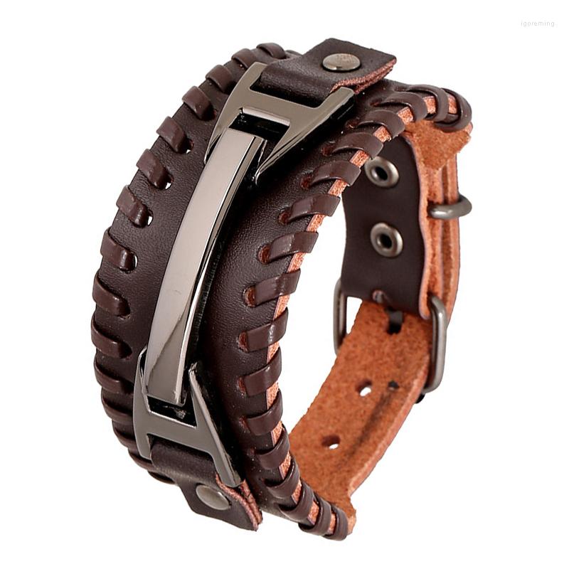 Charm Bracelets Wide Leather Wristband Bracelet For Men Genuine Bangle Metal Punk Male Pulseira
Charm Bracelets Wide Leather Wristband Bracelet For Men Genuine Bangle Metal Punk Male Pulseira