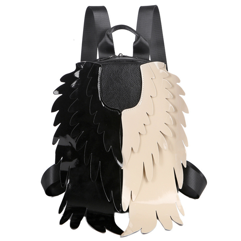 School Bag s Leather Backpack Laser Color Big Wing Korea Dual use Shoulder Bag Bagpack 230313