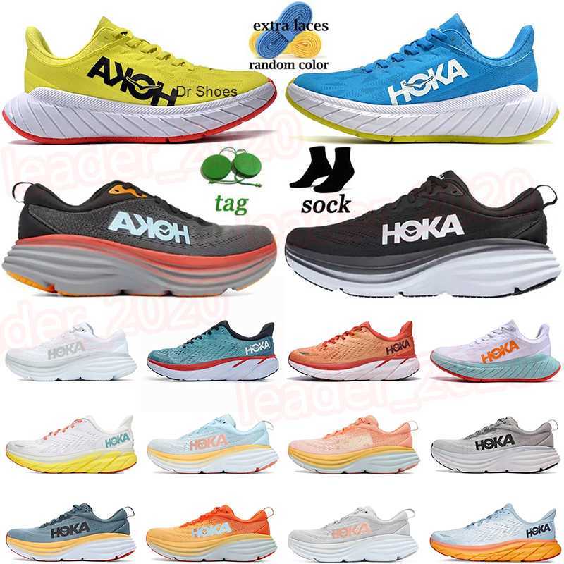 

Hoka ONE Bondi 8 Clifton Running Shoes Carbon x2 Shock absorption Sneakers Platform Athletic Highway Runners Outdoor Luxury Trainers Sports, A1 bondi 8 (9) black white