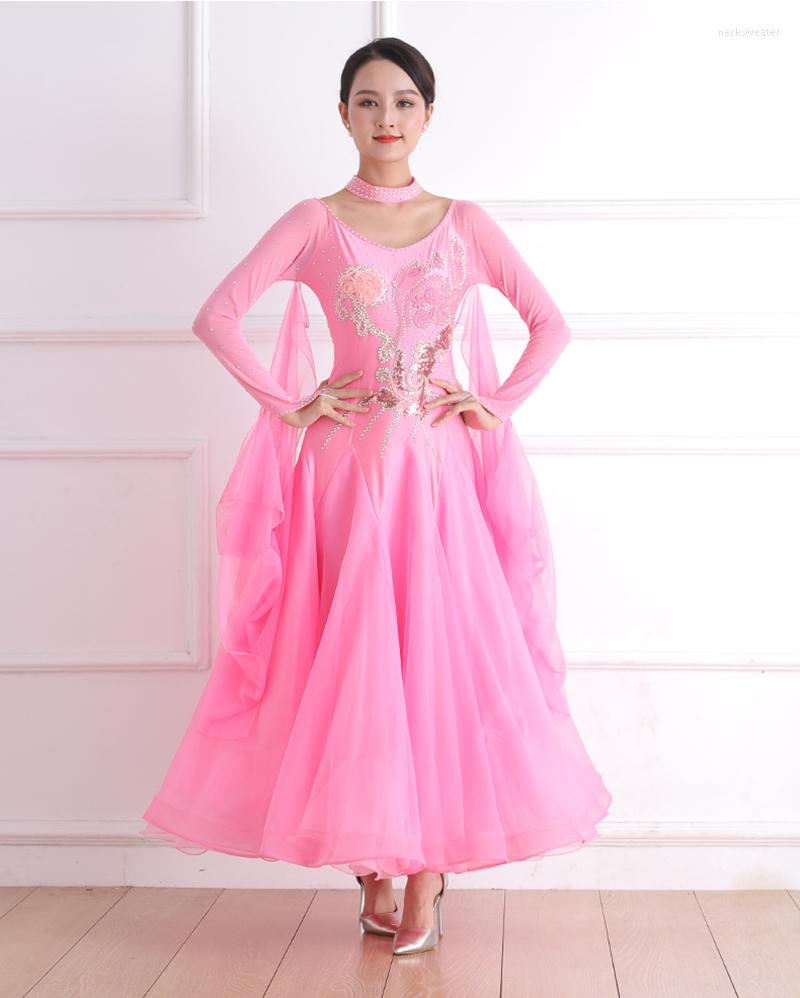 Stage Wear Pink Ballroom Competition Dance Dresses Adult High Quality Waltz Skirt Lady's Standard Dancing Dress, Picture color
Stage Wear Pink Ballroom Competition Dance Dresses Adult High Quality Waltz Skirt Lady's Standard Dancing Dress, Picture color