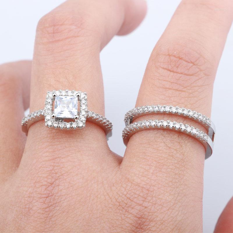 Wedding Rings Fashion Female Ring Set Exquisite Square Cube Zirconia S925 Silvery Jewelry Promise Engagement Anniversary Gifts
Wedding Rings Fashion Female Ring Set Exquisite Square Cube Zirconia S925 Silvery Jewelry Promise Engagement Anniversary Gifts