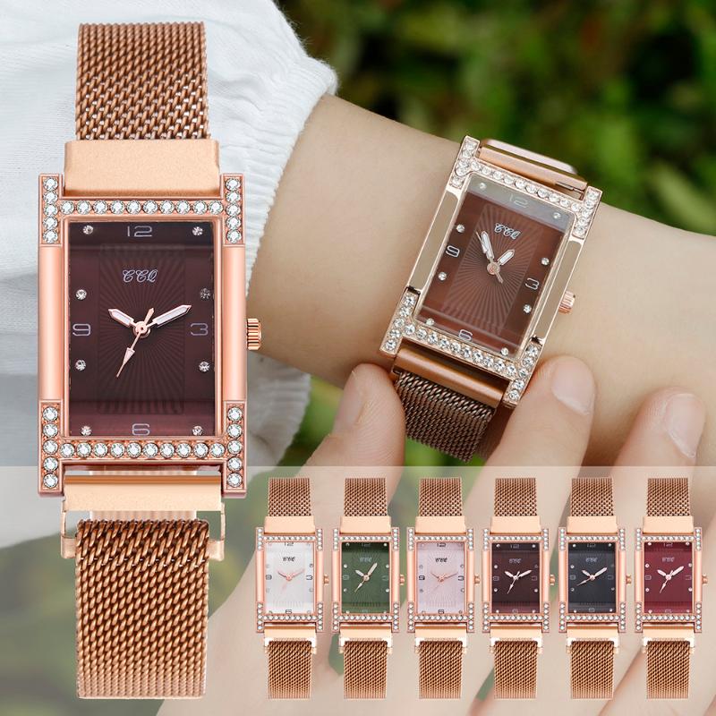 Wristwatches Women Square Watch Luxury Ladies Quartz Magnet Buckle Watches Relogio Feminino Gift Clock Elegant Romantic, Red
Wristwatches Women Square Watch Luxury Ladies Quartz Magnet Buckle Watches Relogio Feminino Gift Clock Elegant Romantic, Red