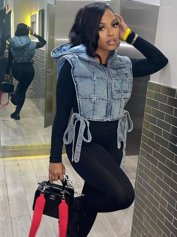 Women' Jackets Sisterlinda Spring Puffer Bubble Denim Jacket Women Hooded Vest Sleeve Side Hollow Bandage Zip Trend Tank Tops Female Coats, Black
Women' Jackets Sisterlinda Spring Puffer Bubble Denim Jacket Women Hooded Vest Sleeve Side Hollow Bandage Zip Trend Tank Tops Female Coats, Black