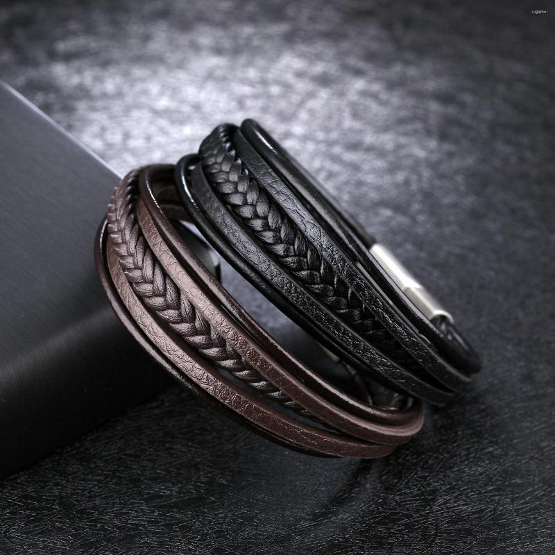 Link Bracelets Fashion Viking Stainless Steel Leather Bracelet Men's Handmade Multi-layer Braided Rope Jewelry Gifts For Men And Women
Link Bracelets Fashion Viking Stainless Steel Leather Bracelet Men's Handmade Multi-layer Braided Rope Jewelry Gifts For Men And Women