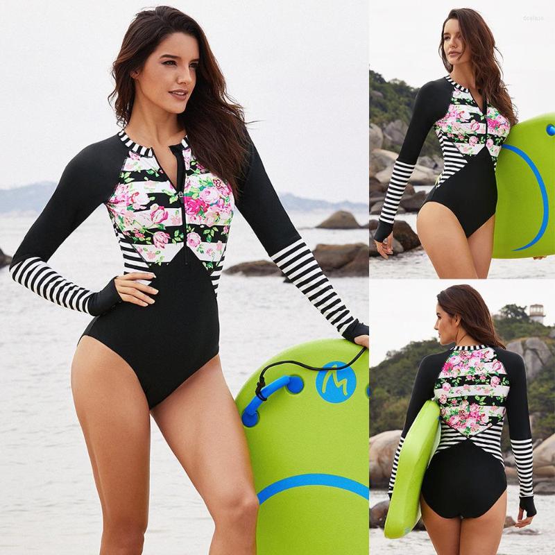 Women's Swimwear UPF 50 Long Sleeve Diving Suit Women Rash Guard One Piece Swimsuit Front Zipper Triathlon Surf Sexy Print Plus Size, White-blue
Women's Swimwear UPF 50 Long Sleeve Diving Suit Women Rash Guard One Piece Swimsuit Front Zipper Triathlon Surf Sexy Print Plus Size, White-blue