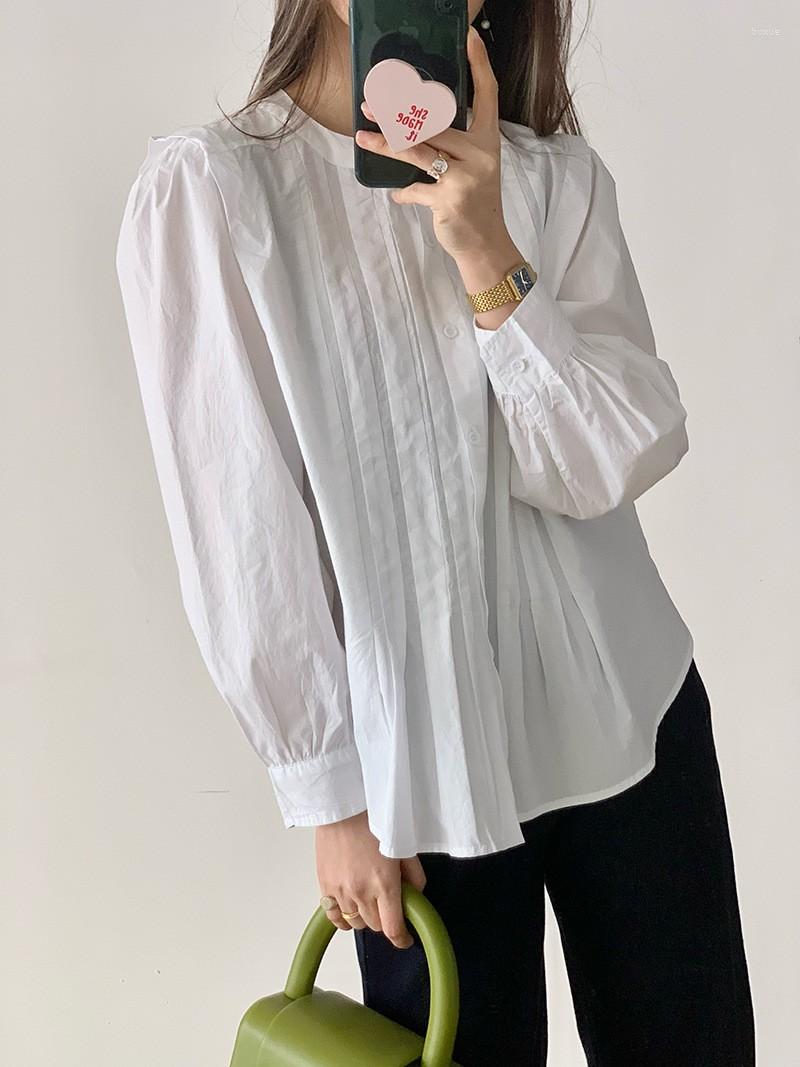 Women's Blouses 2023 White Cotton Casual Shirt Blouse Women Fashion Thin Shirring Button Tops Round Neck
Women's Blouses 2023 White Cotton Casual Shirt Blouse Women Fashion Thin Shirring Button Tops Round Neck