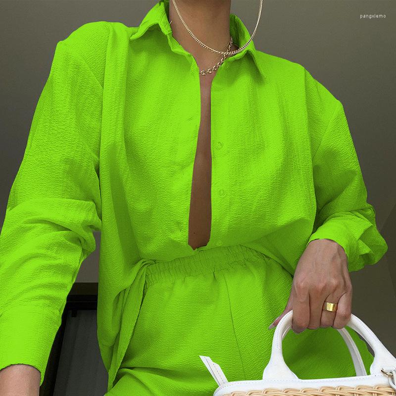 Women' Tracksuits Casual Long Sleeves And Shorts Outfits Women Fashion Lapel Collar Button Shirts Suits Office Elegant Loose Solid Two, 01 light green
Women' Tracksuits Casual Long Sleeves And Shorts Outfits Women Fashion Lapel Collar Button Shirts Suits Office Elegant Loose Solid Two, 01 light green