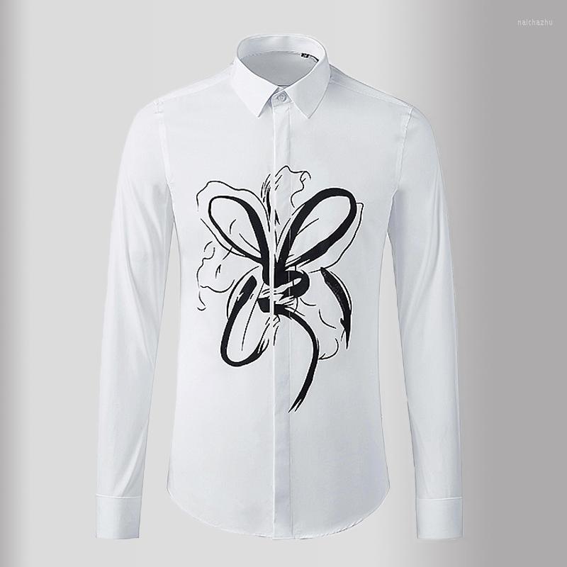 Men's Casual Shirts Mens Luxury Abstract Lotus Printed Long Sleeve Dress Slim Fit Party Man Plus Size 3xl, White
Men's Casual Shirts Mens Luxury Abstract Lotus Printed Long Sleeve Dress Slim Fit Party Man Plus Size 3xl, White