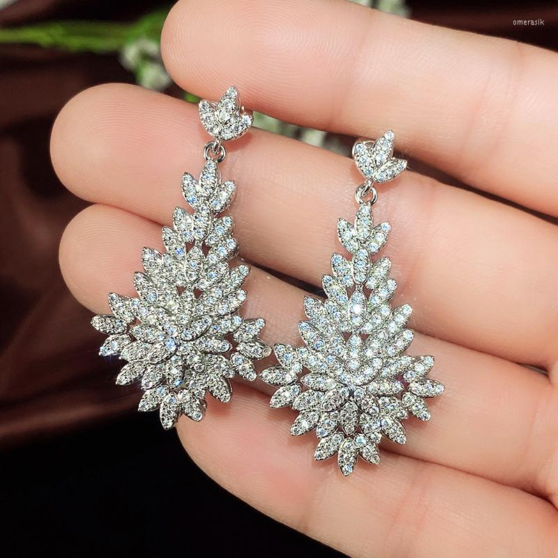Dangle Earrings Huitan Gorgeous Women's For Wedding Engagement Brilliant Crystal Cubic Zircon Temperament Elegant Ladies Jewelry
Dangle Earrings Huitan Gorgeous Women's For Wedding Engagement Brilliant Crystal Cubic Zircon Temperament Elegant Ladies Jewelry
