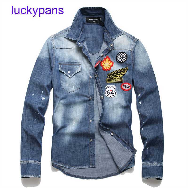 Original edition 8A D2 jeans for sale Men's shirt cowboy sky blue top DSQ logo personalized menswear slim man
Original edition 8A D2 jeans for sale Men's shirt cowboy sky blue top DSQ logo personalized menswear slim man