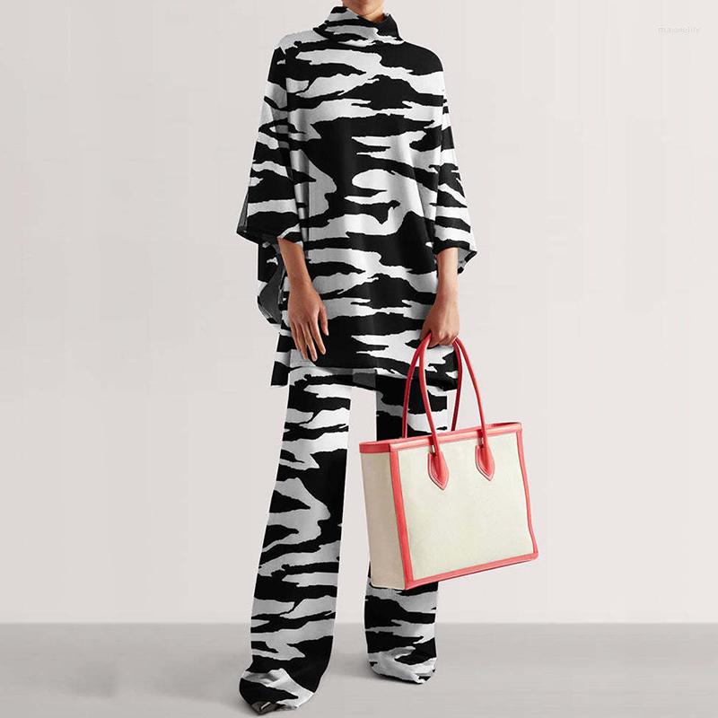 Women's Tracksuits Autumn Women Elegant Printed Loose Outfits Fashion Turtleneck Tops And Long Pants Suits Winter Casual Half Sleeve Two, 05 geometric
Women's Tracksuits Autumn Women Elegant Printed Loose Outfits Fashion Turtleneck Tops And Long Pants Suits Winter Casual Half Sleeve Two, 05 geometric