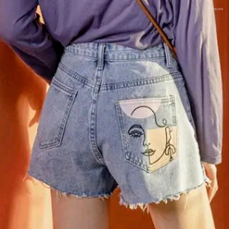 Women' Shorts Street Clothing Cartoon Portrait Pocket Print Asymmetric High Waist Jeans 2023 Fashion Summer Korean Denim Ladies, As shown
Women' Shorts Street Clothing Cartoon Portrait Pocket Print Asymmetric High Waist Jeans 2023 Fashion Summer Korean Denim Ladies, As shown