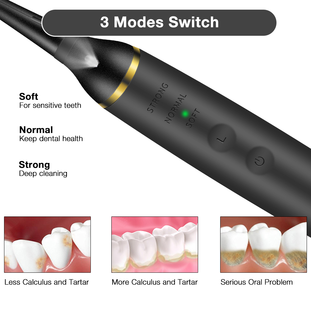 Other Oral Hygiene Portable Electric Sonic Dental Calculus Remover Tooth Polisher Tartar Plaque Stains Removal Oral Teeth Cleaner Whitening 230311