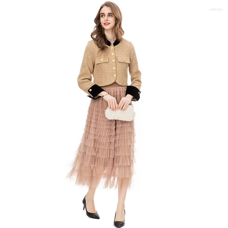 Work Dresses Janeyiren 2023 Spring Dress Suit Women Tweed Long Sleeve Pink Short Coat Black Gauze Cake 2 Piece
Work Dresses Janeyiren 2023 Spring Dress Suit Women Tweed Long Sleeve Pink Short Coat Black Gauze Cake 2 Piece