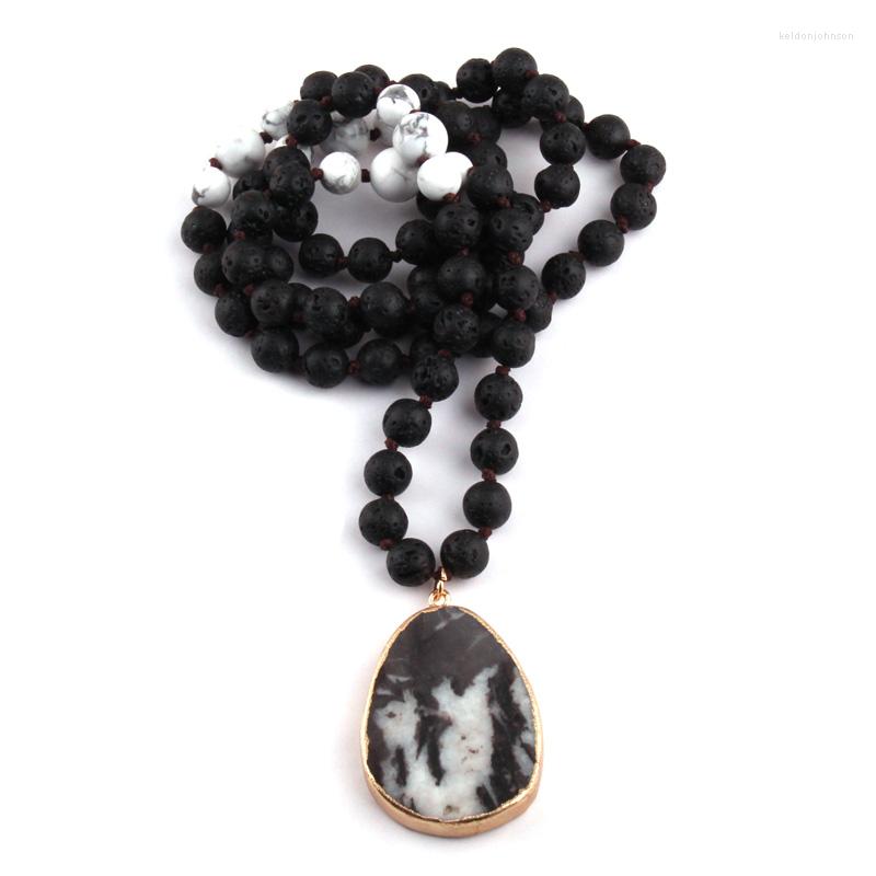 Pendant Necklaces MOODPC Fashion White Black Lava Stone Knotted Drop Stones Necklace For Women Lariat
Pendant Necklaces MOODPC Fashion White Black Lava Stone Knotted Drop Stones Necklace For Women Lariat